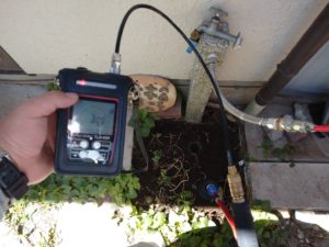 外水道側のトレーサーガス式漏水調査