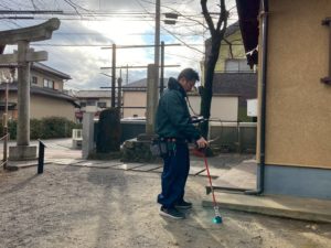 神社内の漏水調査1